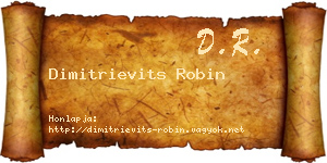 Dimitrievits Robin névjegykártya